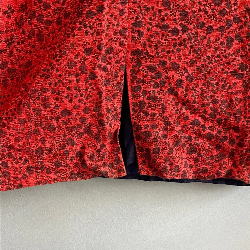 Red Patterned Pencil Skirt - Picture 4 of 8